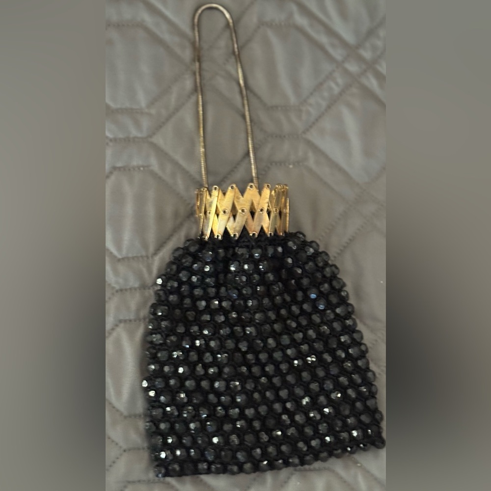 Vintage Whimsigoth 60’s Beaded Purse Accordian 
Closure